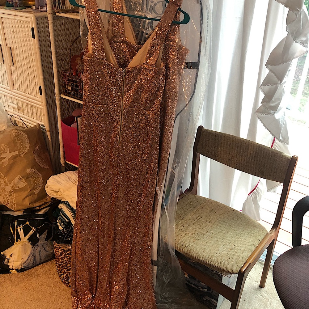 Crystal Doll RoseGold Sequin Bridesmaid/Prom dress